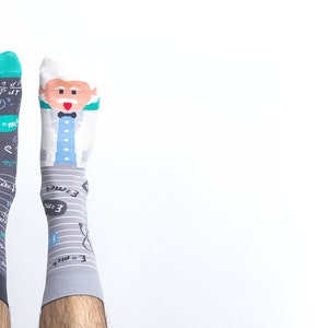 Albert Einstein socks Albert Einstein Themed socks crazy socks fancy socks crazy socks funny socks image 2