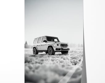 Mercedes Benz G63 poster –Black and White Photography – Luxury SUV Wall Art