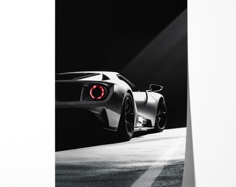 Ford GT Supercar Art Print: Automotive Photography on Luster Paper
