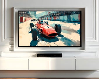 Vintage Formel 1 Racing Digitale Datei - Hallo Auflösung Kunst - Classic F1 Ferrari Decor