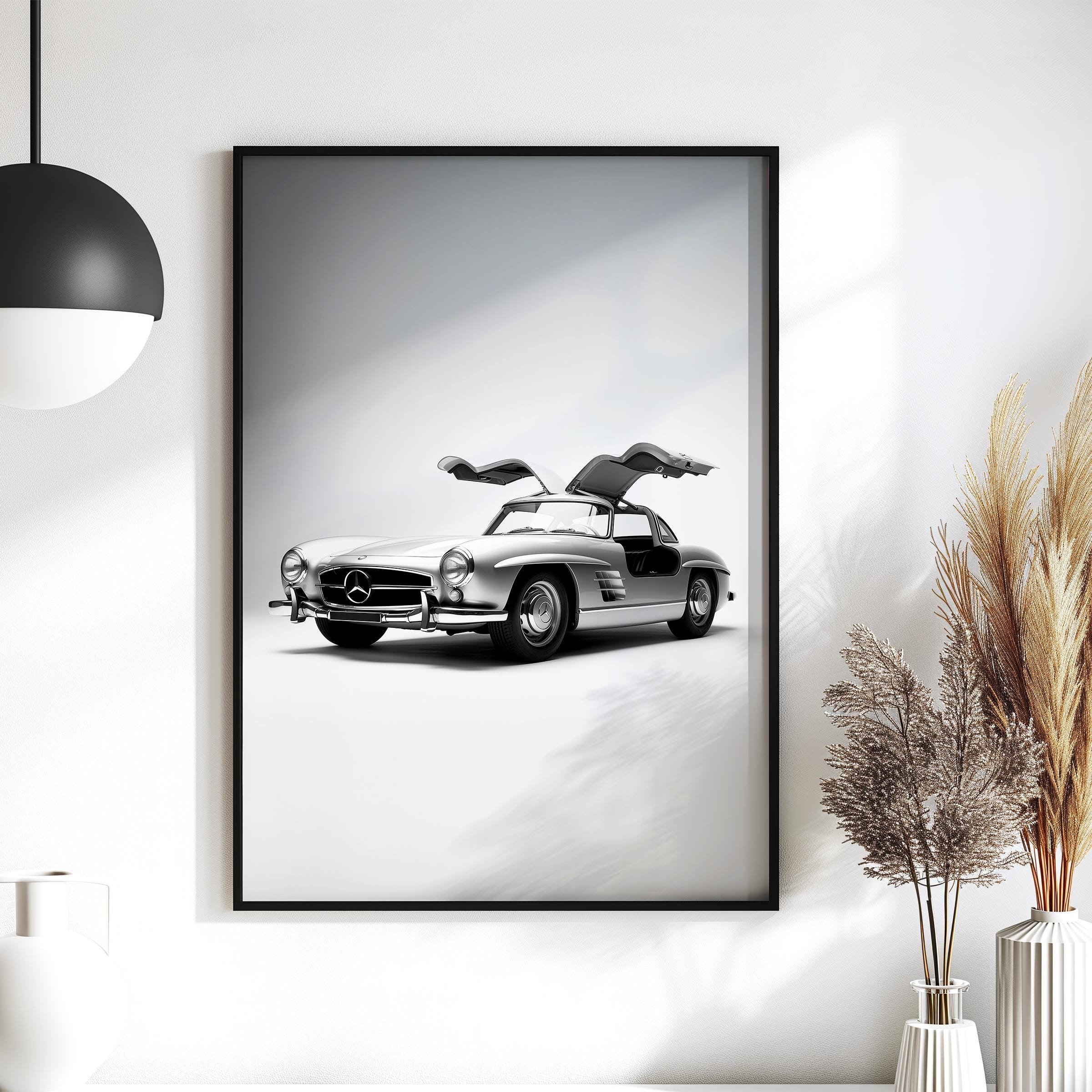 300SL Gullwing Print: Automotive Wall Decor. Gift for Him - Etsy