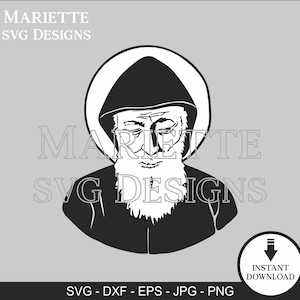 Sint-Charbel | St Charbel-illustratie | Sint | Kerk | Religieus | Lasergesneden bestand SVG digitaal bestand | DIRECTE DOWNLOAD