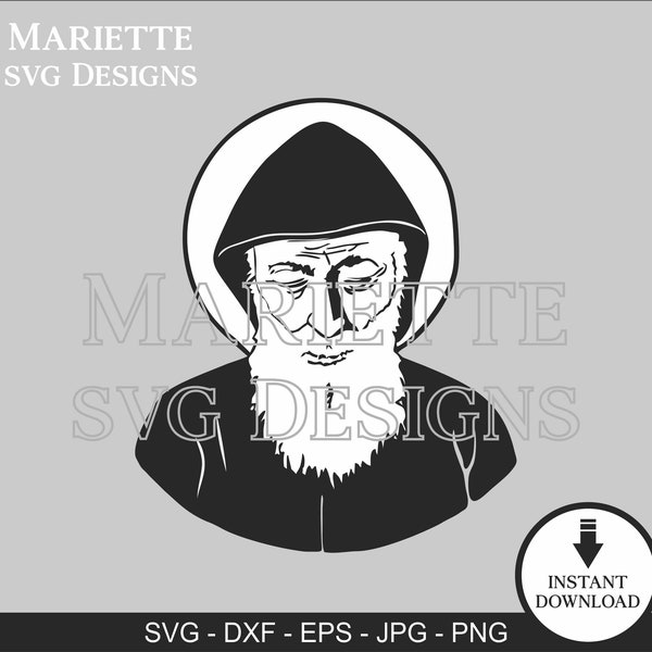 Saint Charbel | St Charbel Illustration | Saint | Church | Religious | Laser Cut File SVG Digital File | INSTANT DOWNLOAD