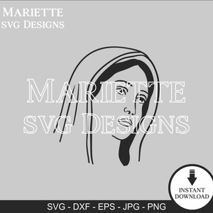 Moeder Maria | Moeder Maria Illustratie | Maria Moeder Gods | Kerk | Religieus | Lasergesneden bestand SVG digitaal bestand | DIRECTE DOWNLOAD