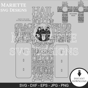 Hail Mary Cross | Catholic Cross | Laser Cut File SVG Digital File | INSTANT DOWNLOAD