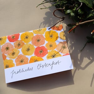 Biglietto di auguri di Pasqua - fiori - primavera - acquerello - Din A6