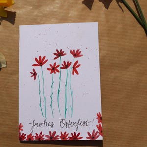 Biglietto di auguri di Pasqua - prato fiorito - primavera - acquerello - Din A6