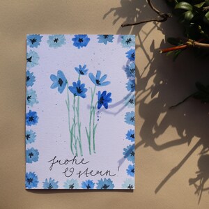 Biglietto di auguri di Pasqua - fiori - primavera - acquerello - Din A6