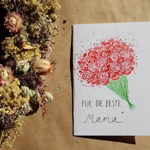 Grußkarte zum Muttertag - Blumenstrauß - Aquarell - Din A6