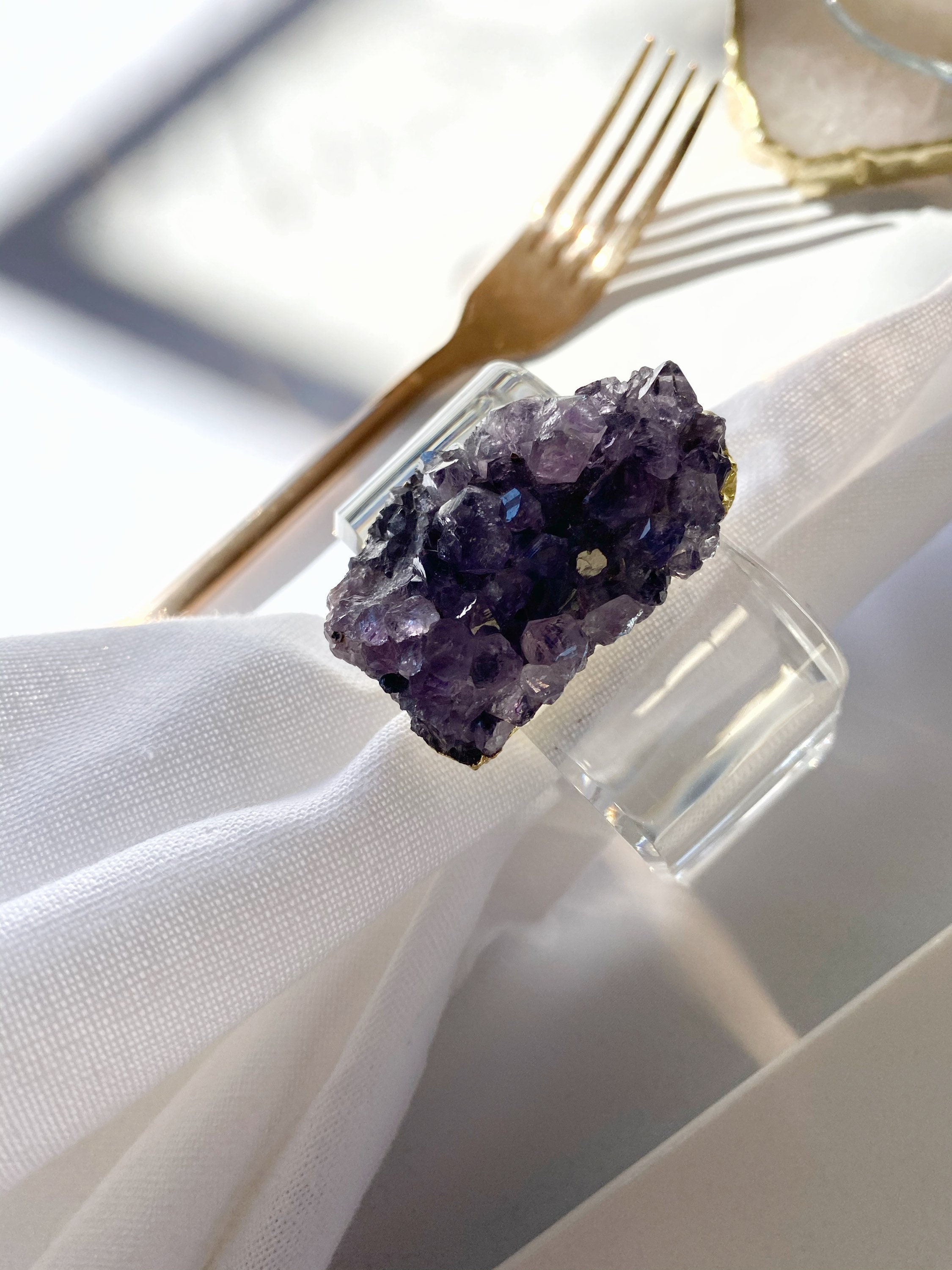 Amethyst napkin rings sale