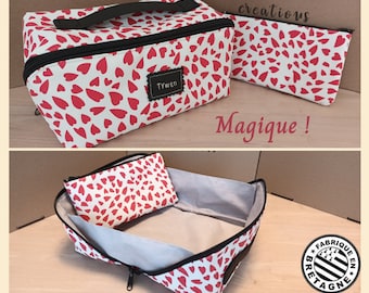 très grande trousse de toilette imperméable magique coeur femme