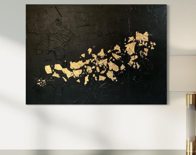 Timeless 3d wall art elegant, Xl canvas, black and gold, modern art, Luxury Wall Art, abstract art, minimalist art, contemporary art