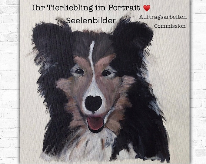 Personalized commissioned painting, individual animal portrait hand-painted, soul picture animal portrait personalized gift idea acrylic painting