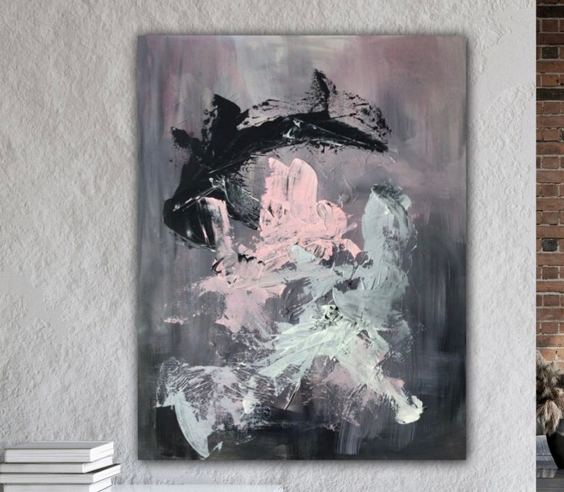 Yin and Yang abstract painting in acrylic on canvas Original image 1