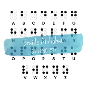 Braille Alphabet SVG, blind alphabet svg Bundle, PNG, PSD