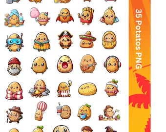 Cute Potato Digital Design for Stickers