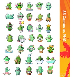 Simpatico design digitale cactus per adesivi