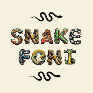 Fonte cobra, fonte cobra, letras de répteis como PNG