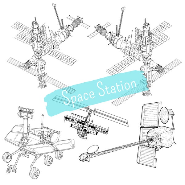 Space Station Design SVG, ISS PNG, Mars Rover, Orbiter