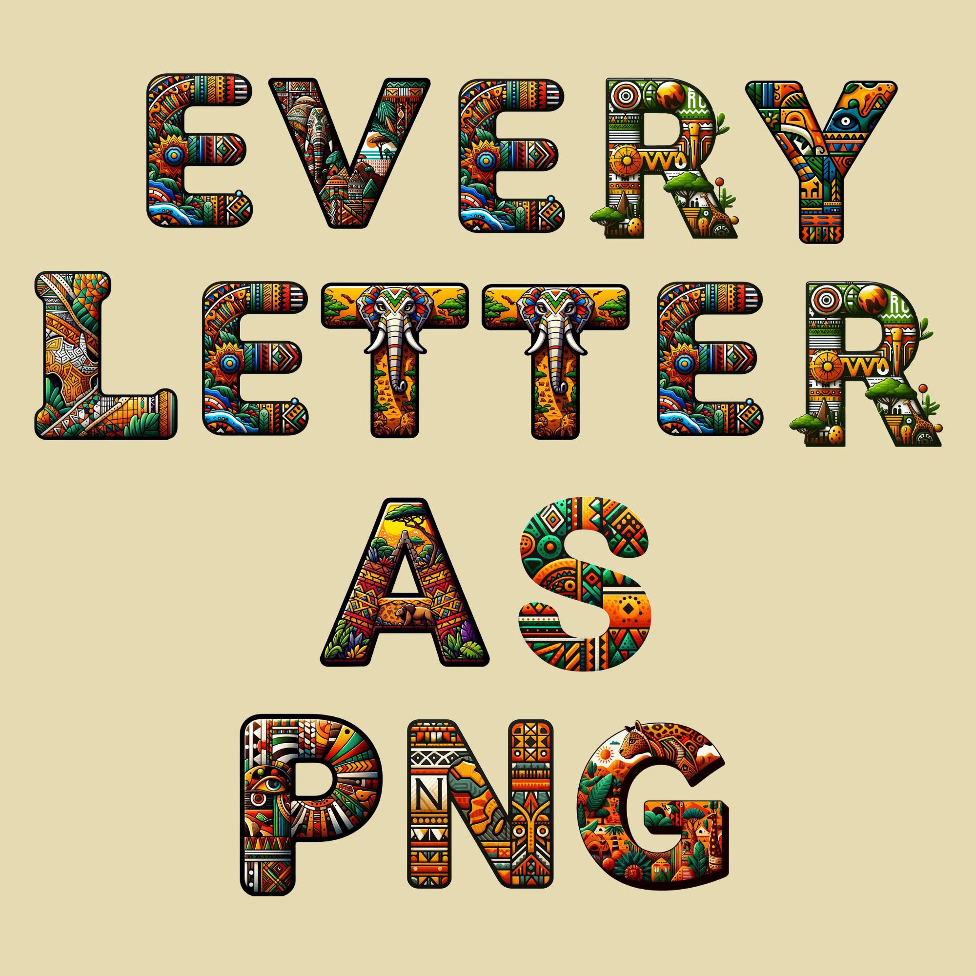 Africa Font, Alphabet With Africa Design, Africa Letters as Png - Etsy