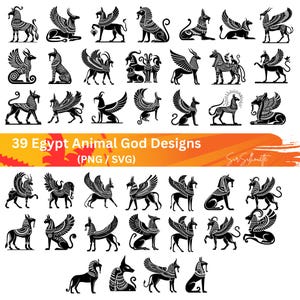 Egypt Animal Gods SVG, 38 egypt gods Bundle, PNG