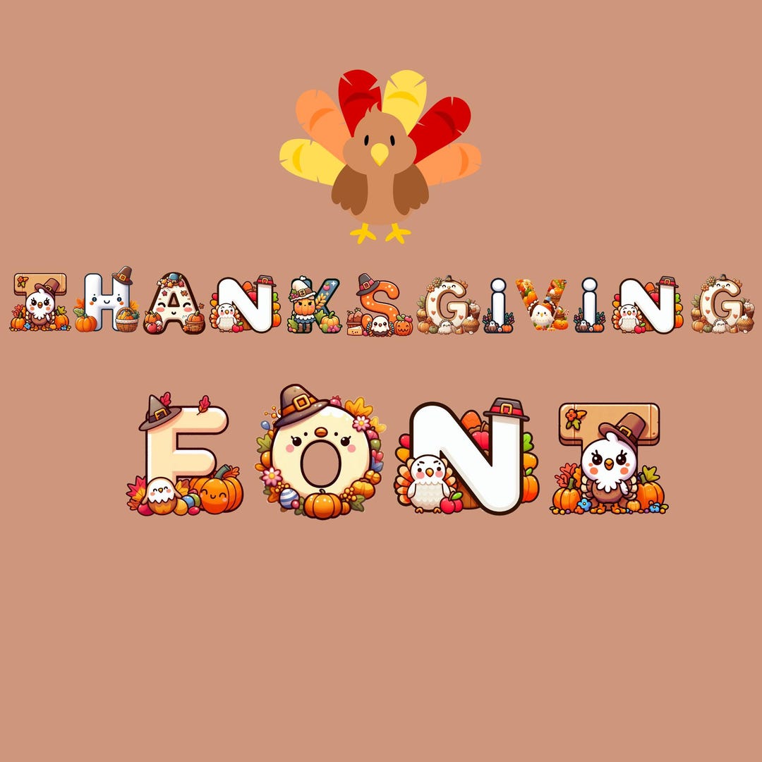 Thanksgiving Font, Alphabet With Thanksgiving Design, Thanksgiving ...
