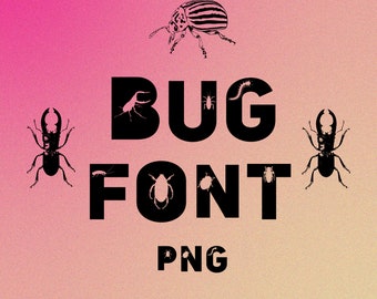 Käfer Schriftart, Käferschrift, Käfer Buchstaben als PNG