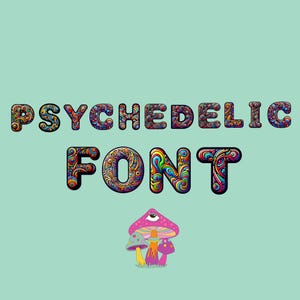 Psychedelic font, alphabet with Psychedelic design, Psychedelic letters as png
