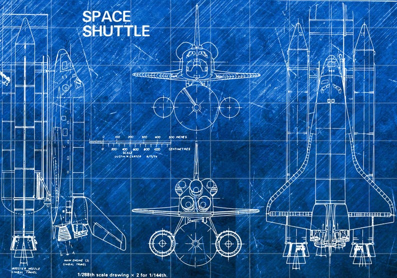 Shuttle Schematics 4 Space Shuttle Blueprint Pngs | NASA Orbiter Technical Drawing ...