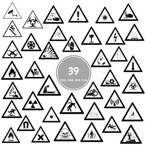 Warning Sign SVG, 39 warning svg Bundle, PNG, PSD