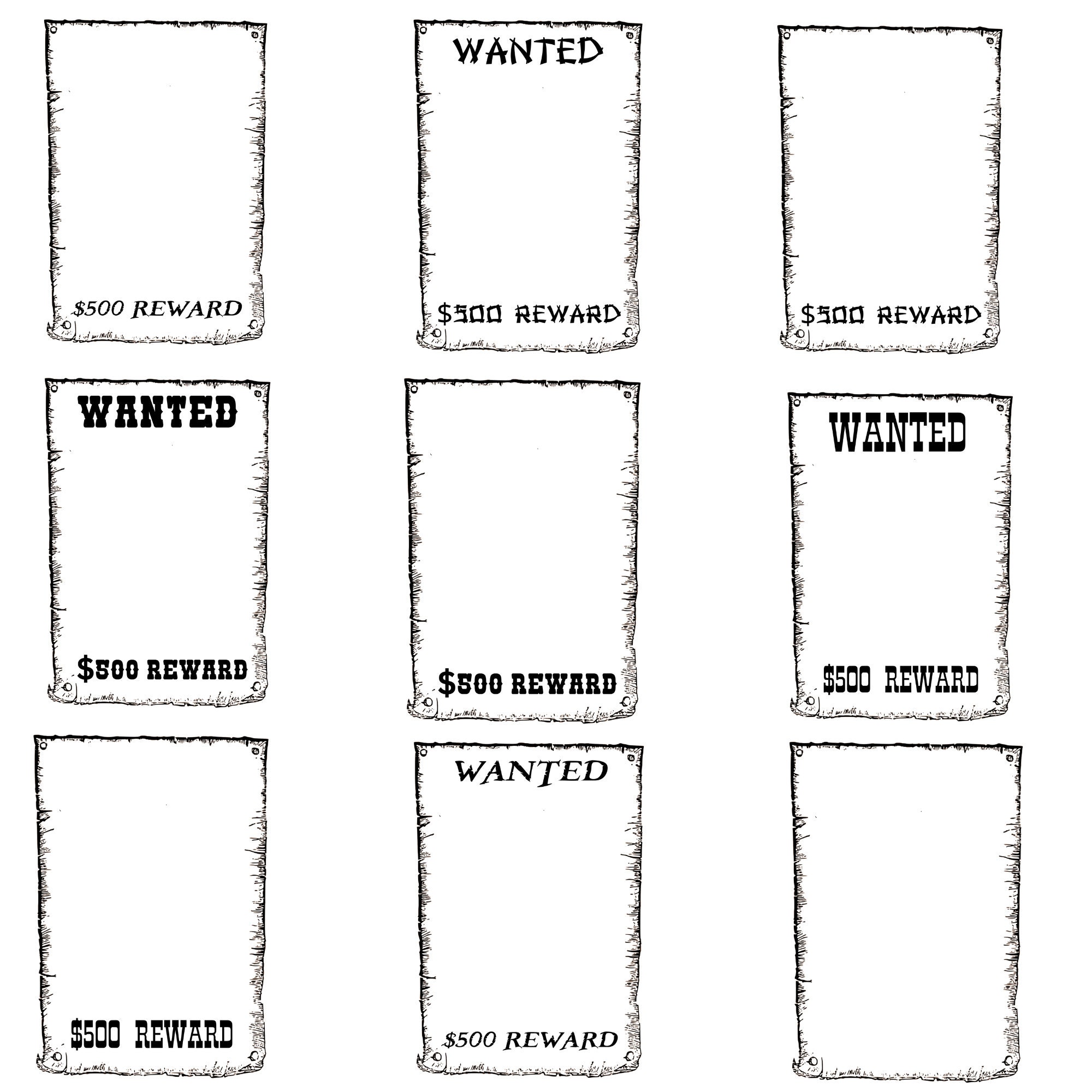 Mugshot Templates, Wanted Poster Png, Dead or Alive - Etsy