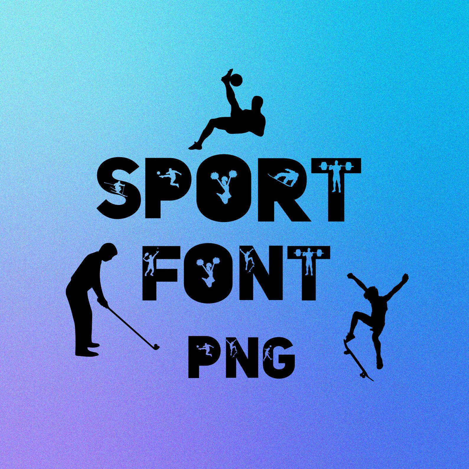 Sports Font, Alphabet With Sport Design, Sport Letters as Png Etsy