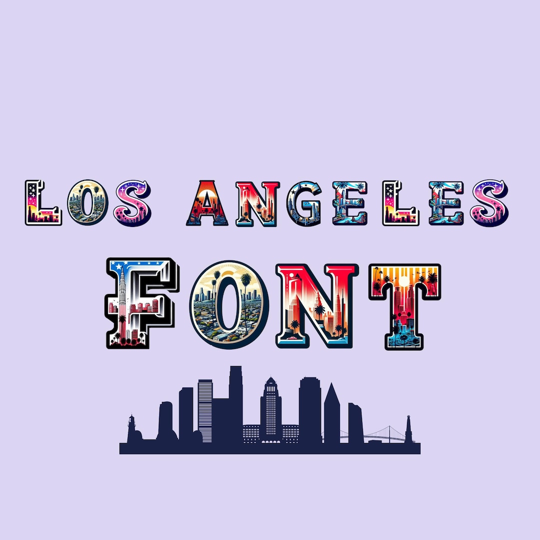 Los Angeles Alphabet Clipart, California City Letters PNG, West Coast ...