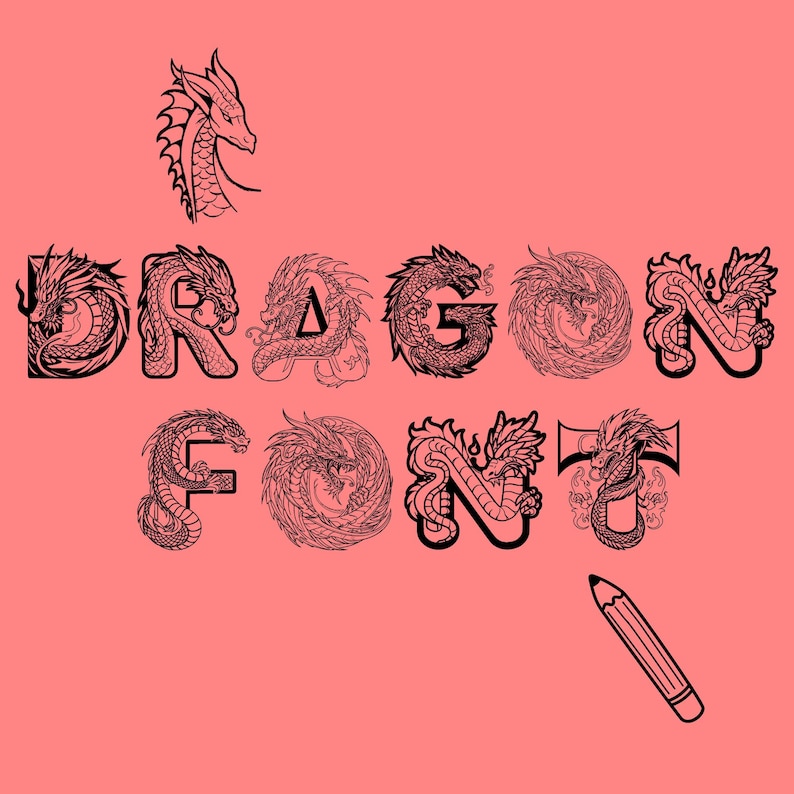 Dragon Alphabet Coloring PNG – Fantasy Dragon Letter for Coloring - Etsy