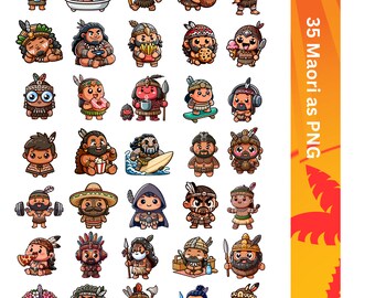 Schattig digitaal Maori-ontwerp voor stickers
