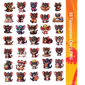 Schattig Tasmaanse duivel digitaal ontwerp voor stickers