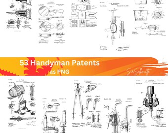 53 Vintage Patents of Tools, Vintage handyman tools, Patent png