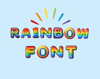Rainbow font, alphabet with Rainbow design, Rainbow letters as png