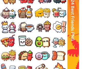Cute Couple Digital Design for Stickers