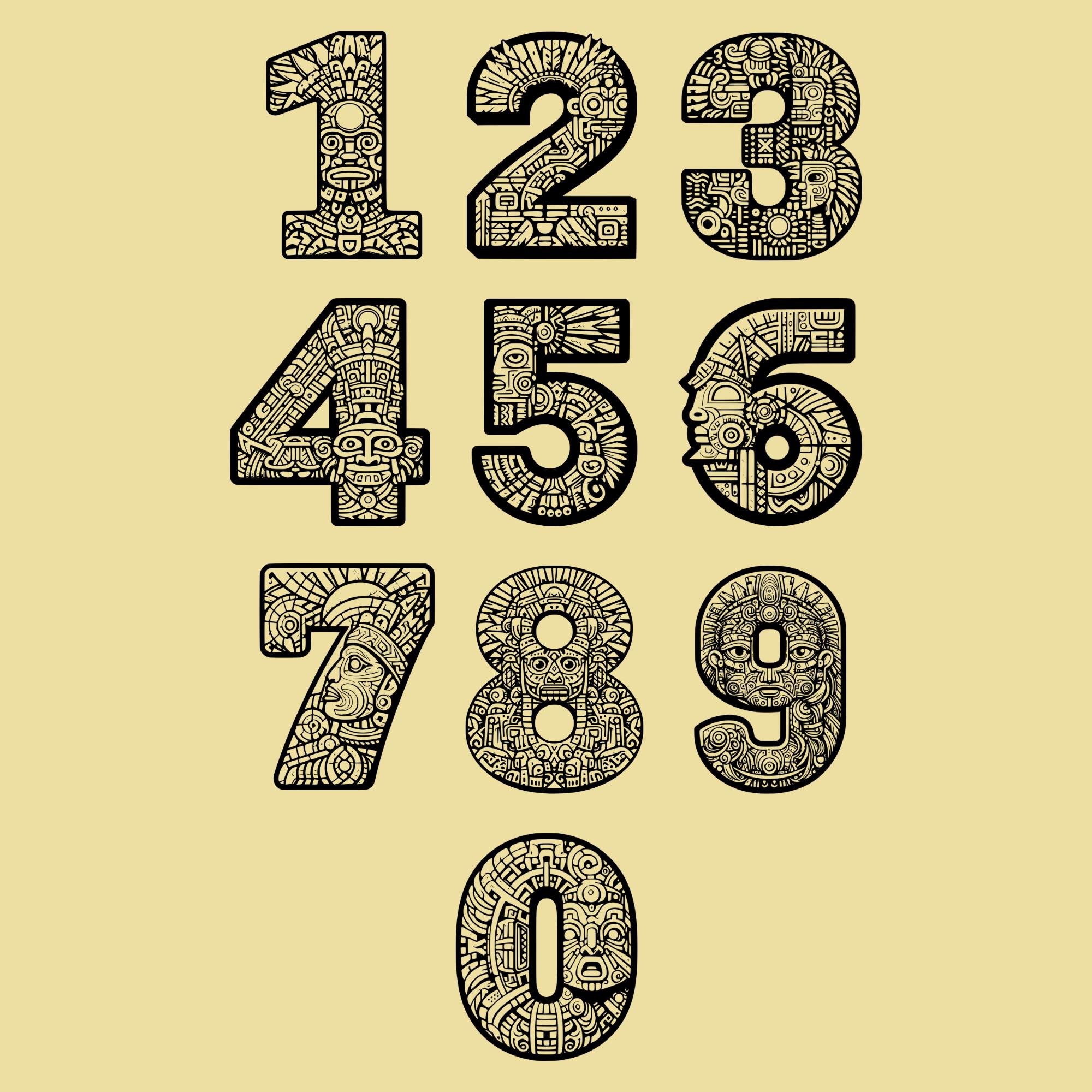 Aztec Coloring Font, Alphabet With Aztec Design, Aztec Letters as Png ...