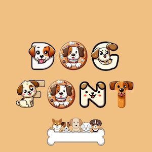 Hunde Schriftart, Hundeschrift, Hunde Buchstaben als PNG
