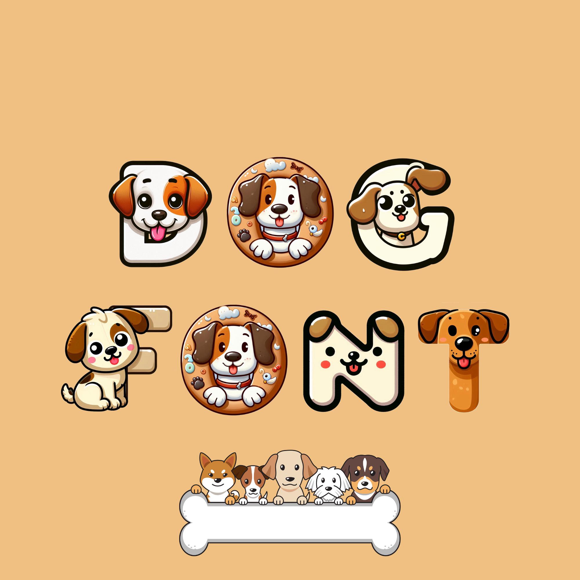 Dog Font, Alphabet With Dog Design, Dog Letters as Png - Etsy