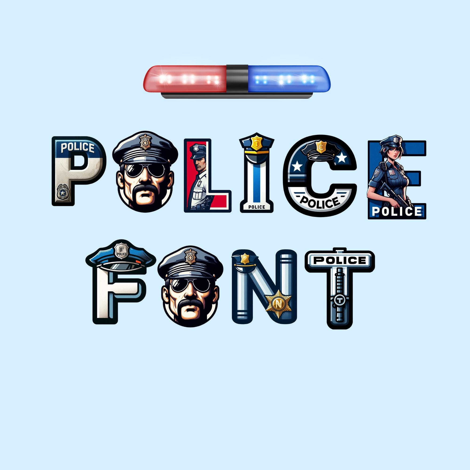 Police Font, Alphabet With Police Design, Police Letters as Png - Etsy