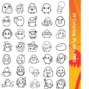 Lindas papas para colorear en PNG