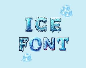 Eis Schriftart, Frostschrift, Gefrorene Buchstaben als PNG