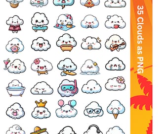 Niedliches Wolken-Digitaldesign für Sticker