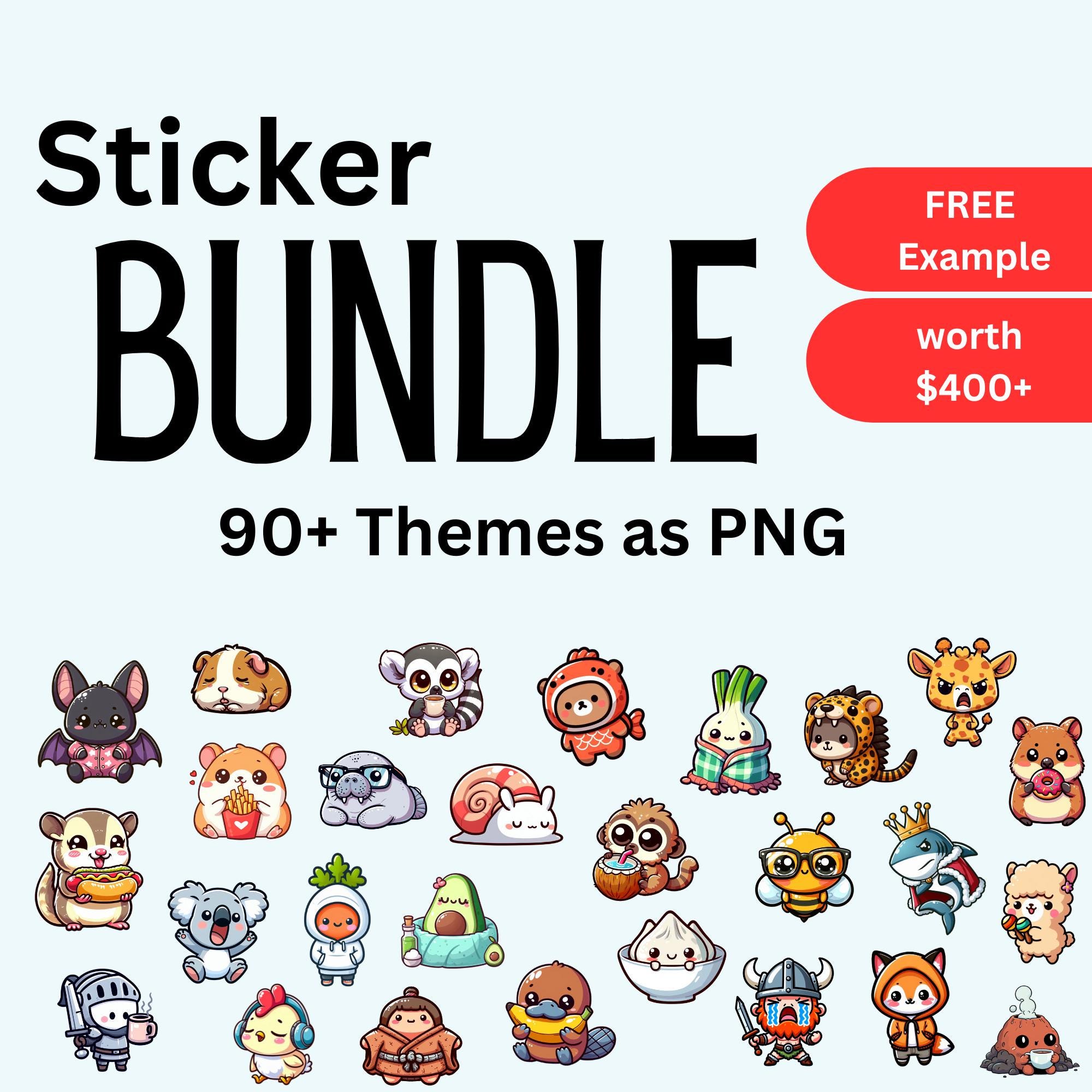 Digital Sticker Design Bundle - 90+ Different Desings as PNG - Etsy