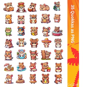 Cute Quokka Digital Design for Stickers