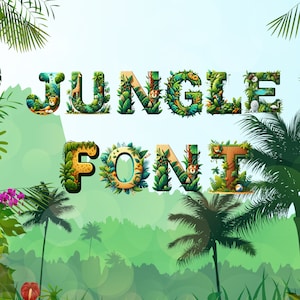 Jungle font, alphabet with Jungle design, Jungle letters as png