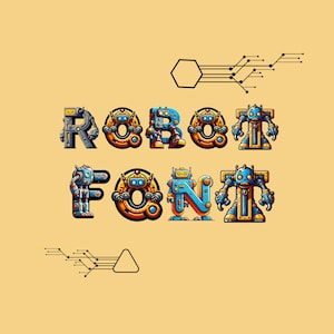 ロボット フォント、ロボット フォント、ロボット文字 PNG